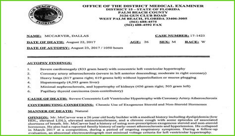 Dallas McCarver Autopsy: Heart Condition & Enlarged Organs Revealed